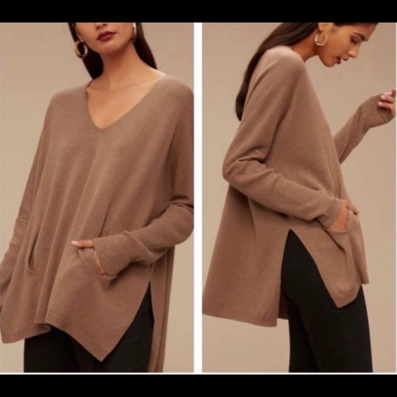 EUC Camel Babaton v-neck sweater - Picture 4 of 6